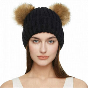 New Double Pom  Pom Knit Beanies